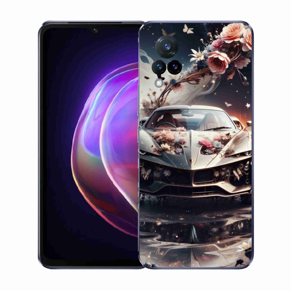 Gélový kryt mmCase na Vivo V21 4G/5G - kvetinové športové vozidlo