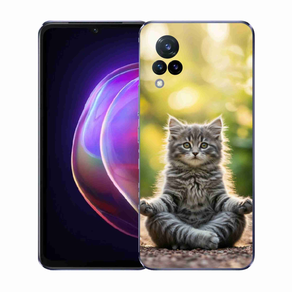 Gélový kryt mmCase na Vivo V21 4G/5G - meditujúce mačiatko