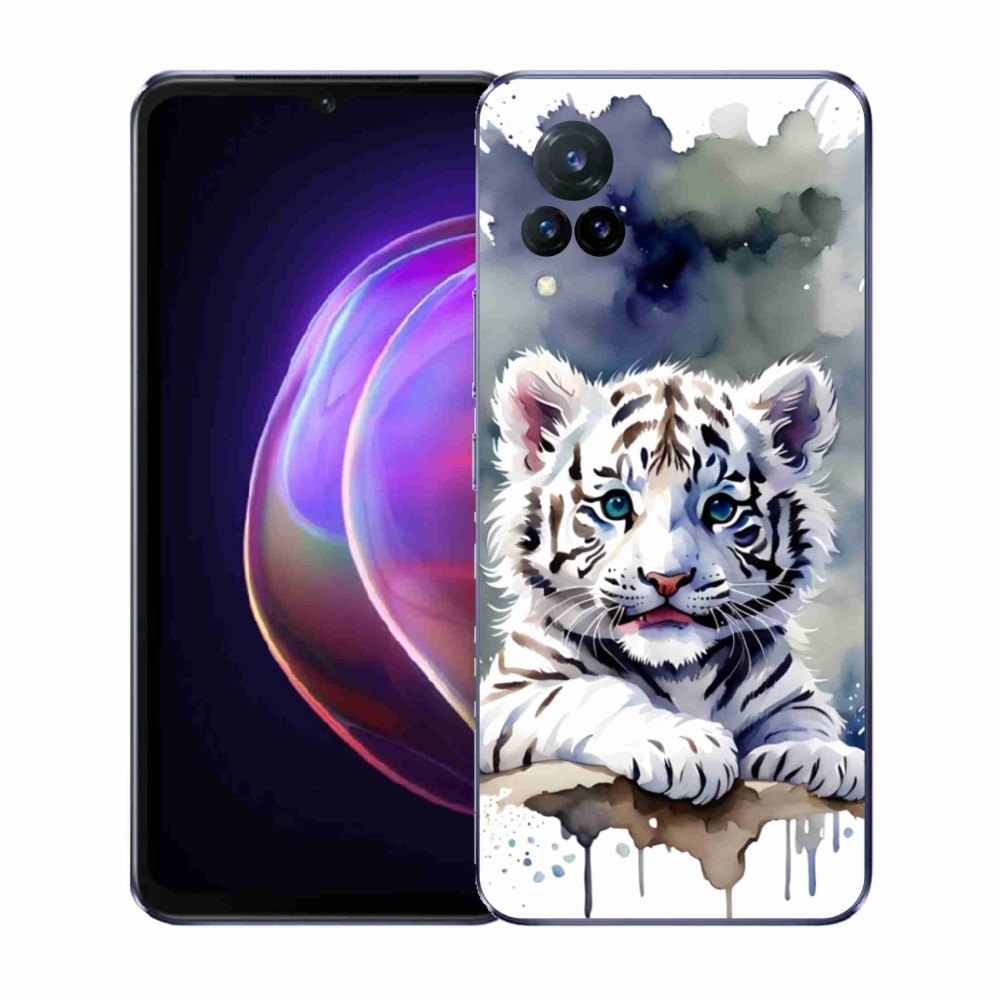 Gélový kryt mmCase na Vivo V21 4G/5G - mláďa bieleho tigra