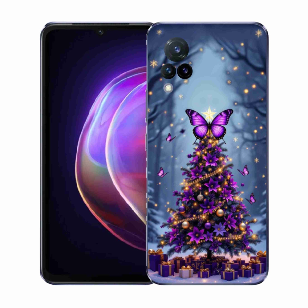 Gélový kryt mmCase na Vivo V21 4G/5G - motýlí vianočný stromček