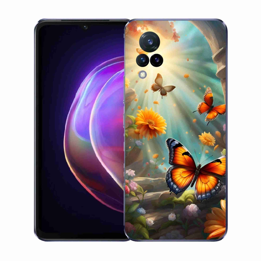 Gélový kryt mmCase na Vivo V21 4G/5G - motýlia záhrada 2