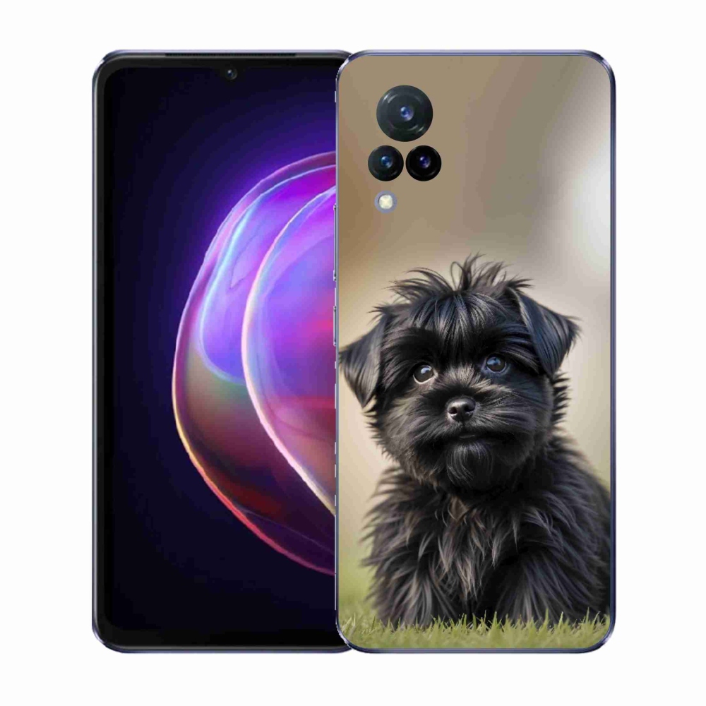Gélový kryt mmCase na Vivo V21 4G/5G - roztomilý čierny psík