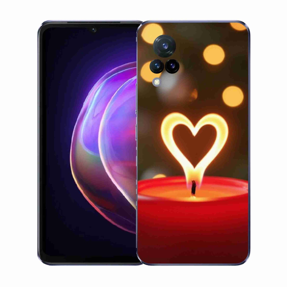 Gélový kryt mmCase na Vivo V21 4G/5G - srdce z plameňa