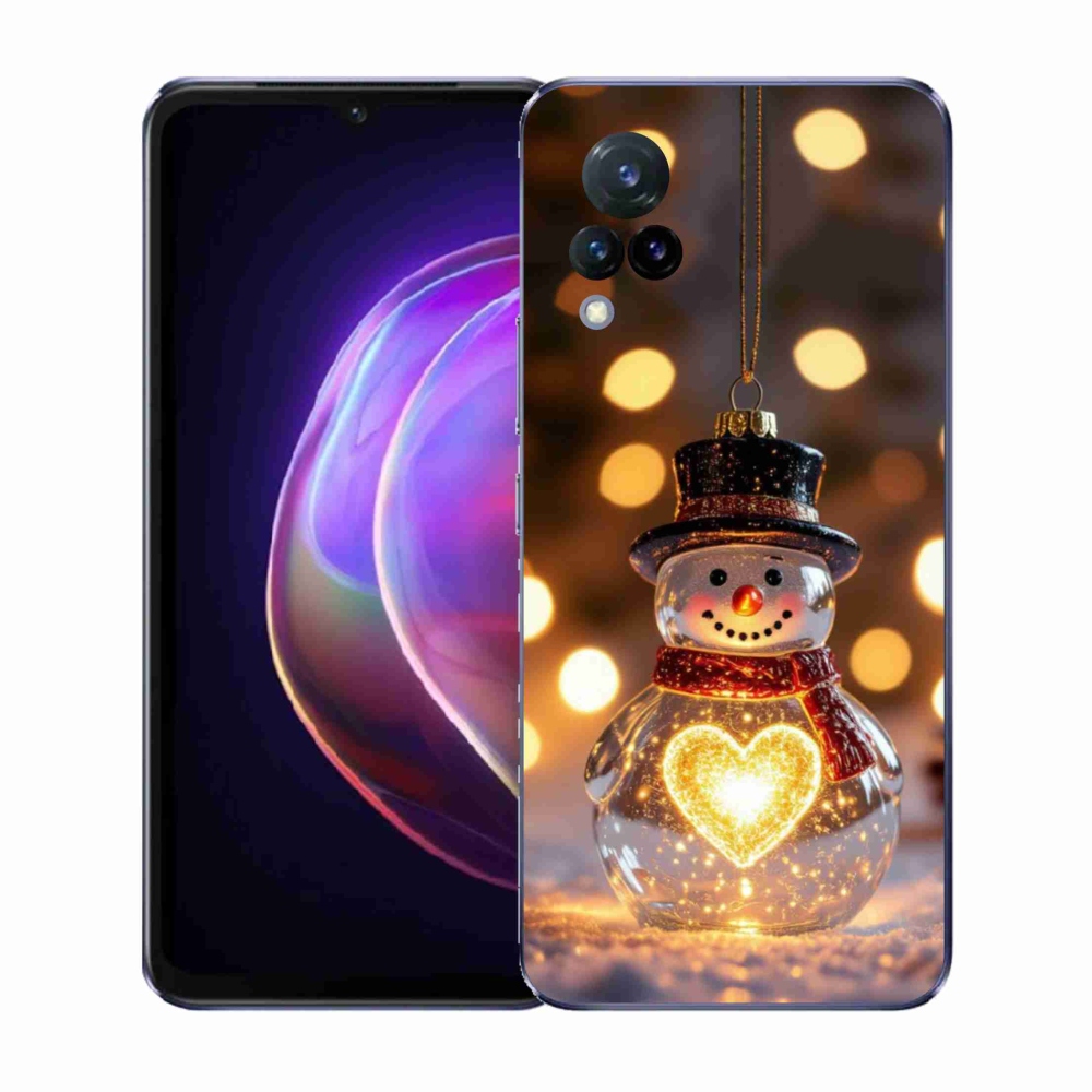Gélový kryt mmCase na Vivo V21 4G/5G - svietiaci vianočný snehuliak