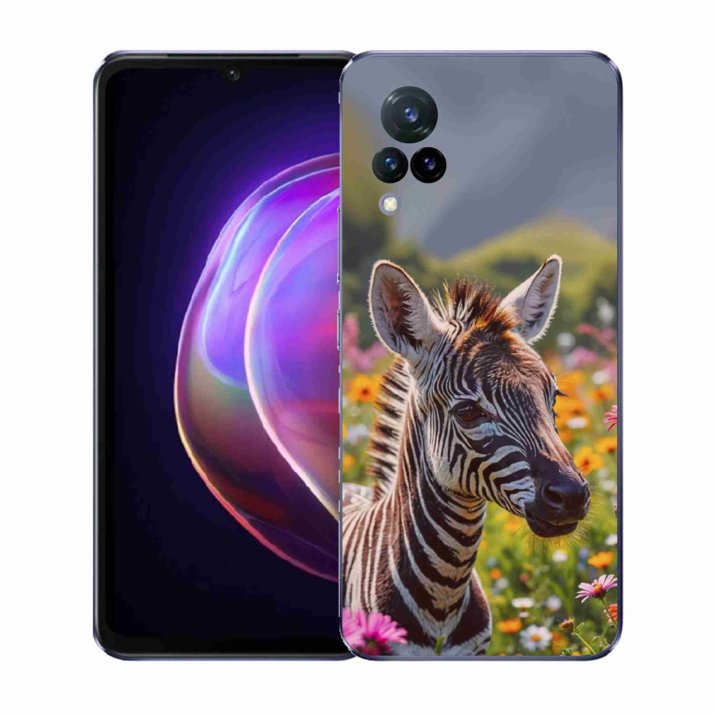 Gélový kryt mmCase na Vivo V21 4G/5G - zebra na lúke