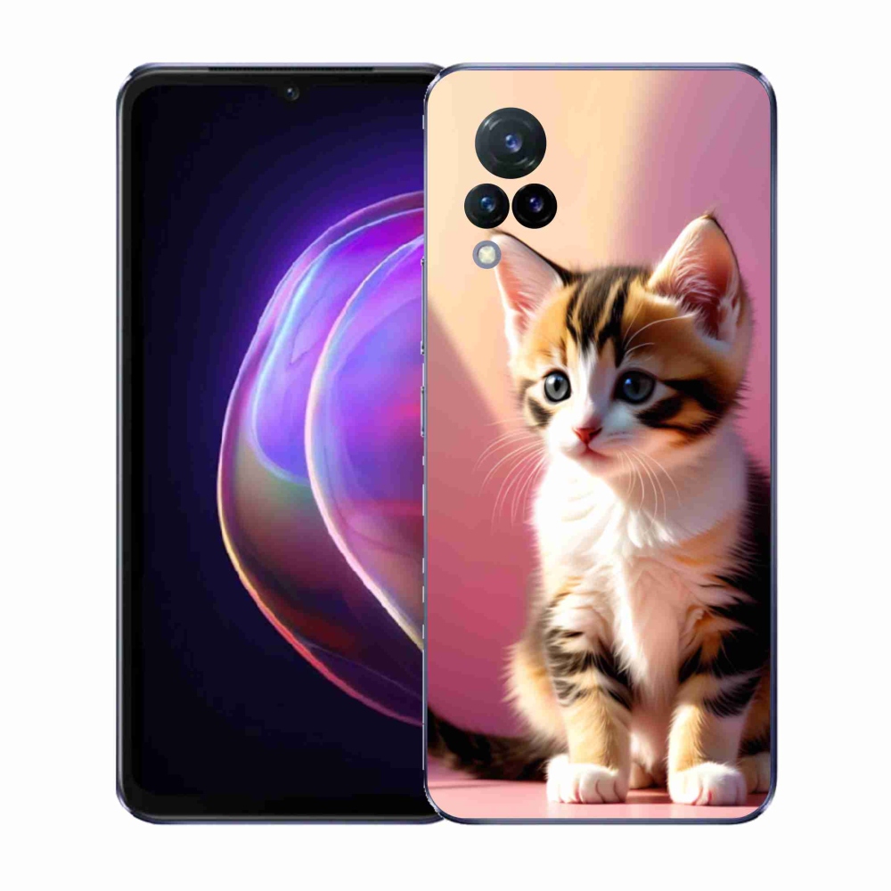 Gélový kryt mmCase na Vivo V21 4G/5G - zvedavé mačiatko 2