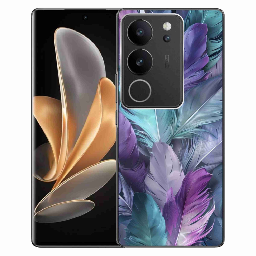 Gélový kryt mmCase na Vivo V29 5G - farebné perie 2