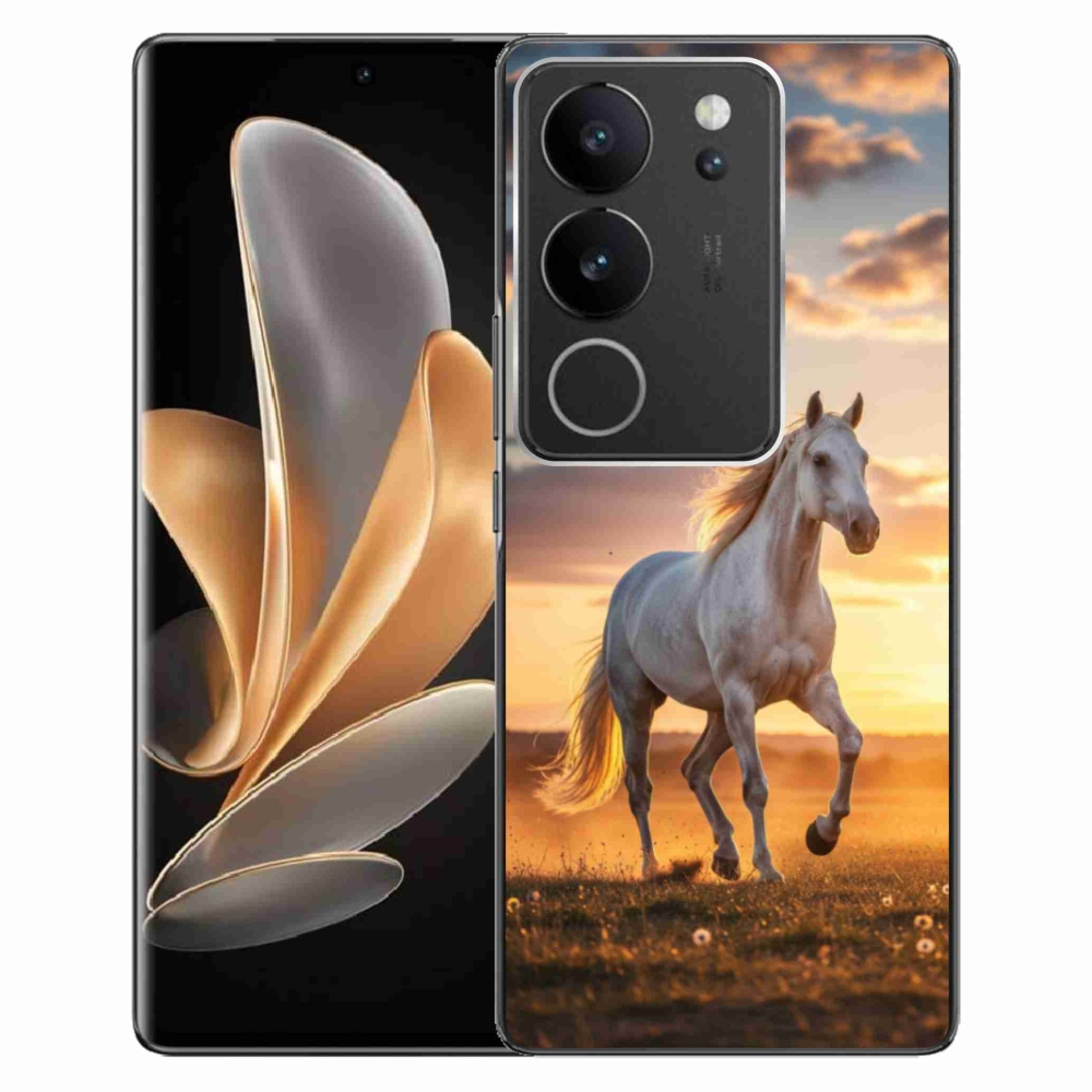 Gélový kryt mmCase na Vivo V29 5G - bežiaci biely kôň 2