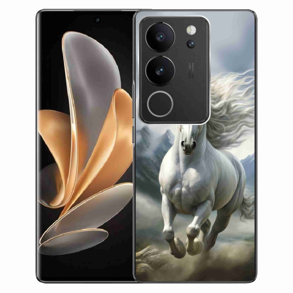 Gélový kryt mmCase na Vivo V29 5G - bežiaci biely kôň 3