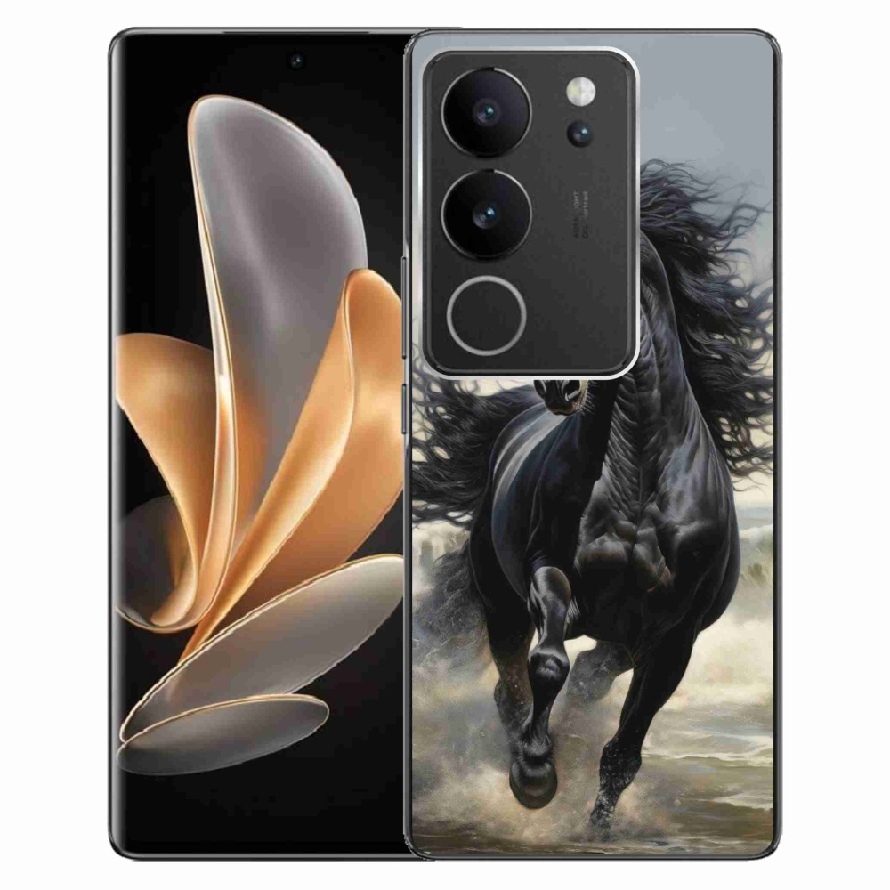 Gélový kryt mmCase na Vivo V29 5G - bežiaci čierny kôň