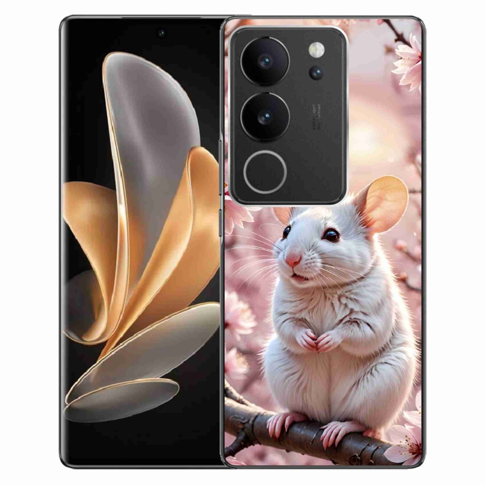 Gélový kryt mmCase na Vivo V29 5G - biela myš na vetve