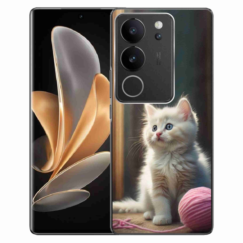 Gélový kryt mmCase na Vivo V29 5G - biele mačiatko 2