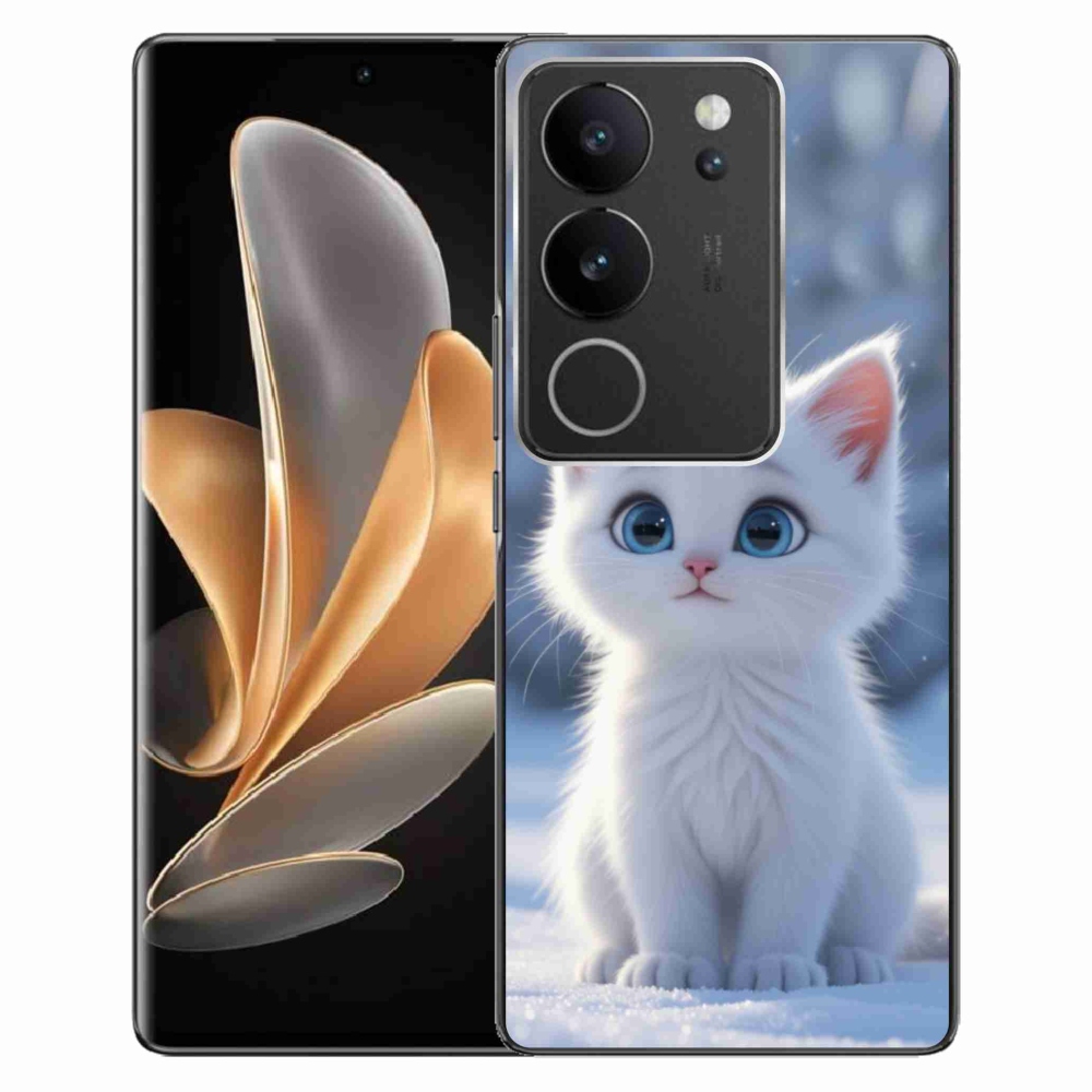 Gélový kryt mmCase na Vivo V29 5G - biele mačiatko 3