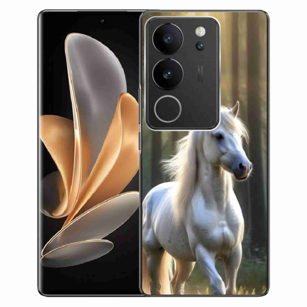 Gélový kryt mmCase na Vivo V29 5G - biely kôň 3