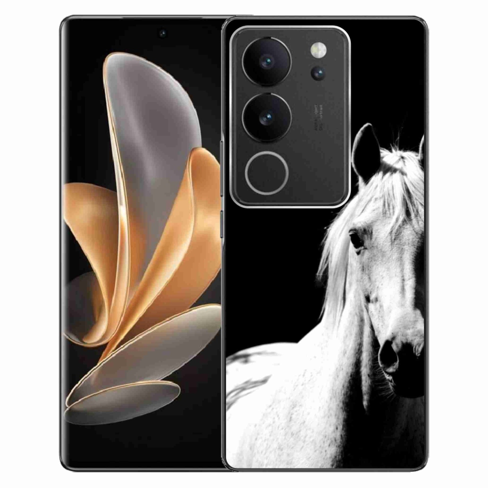 Gélový kryt mmCase na Vivo V29 5G - biely kôň 5