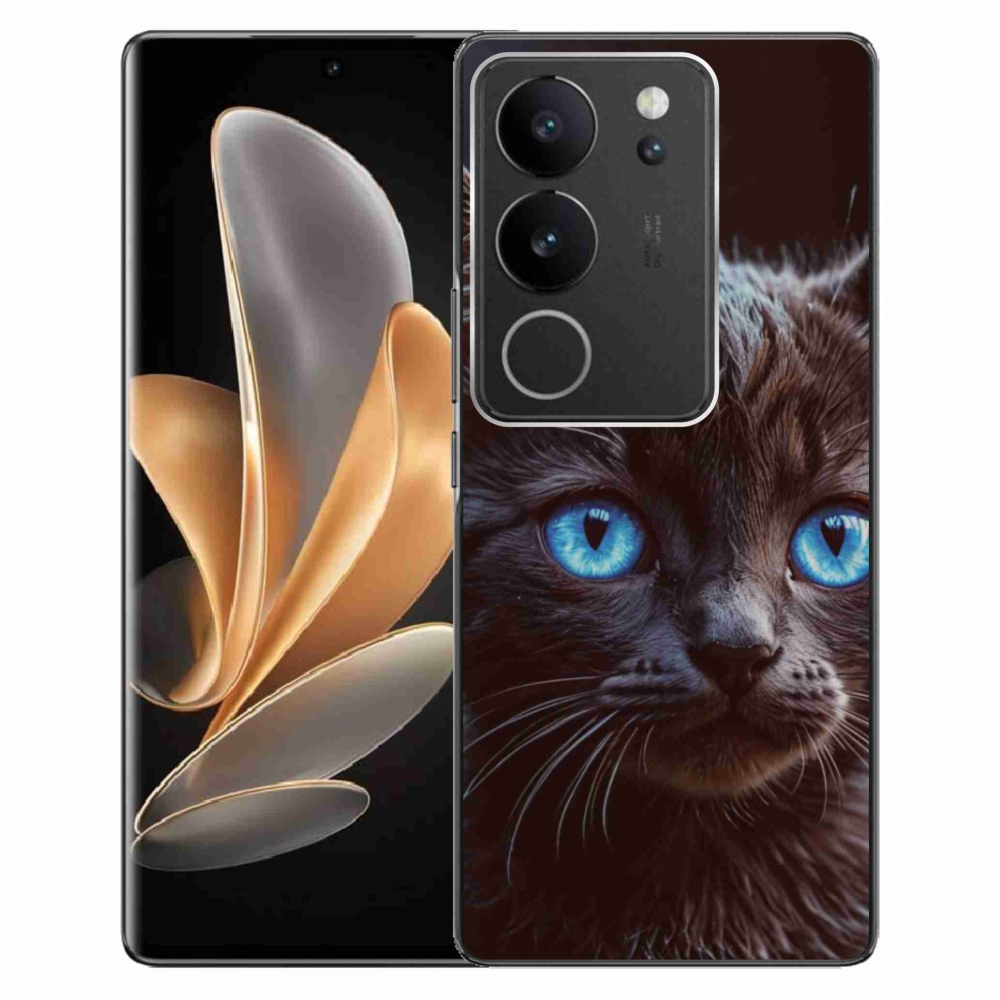Gélový kryt mmCase na Vivo V29 5G - čierne mačiatko 2
