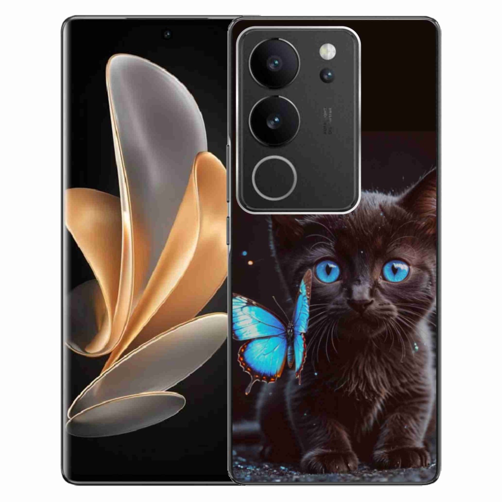 Gélový kryt mmCase na Vivo V29 5G - čierne mačiatko 3