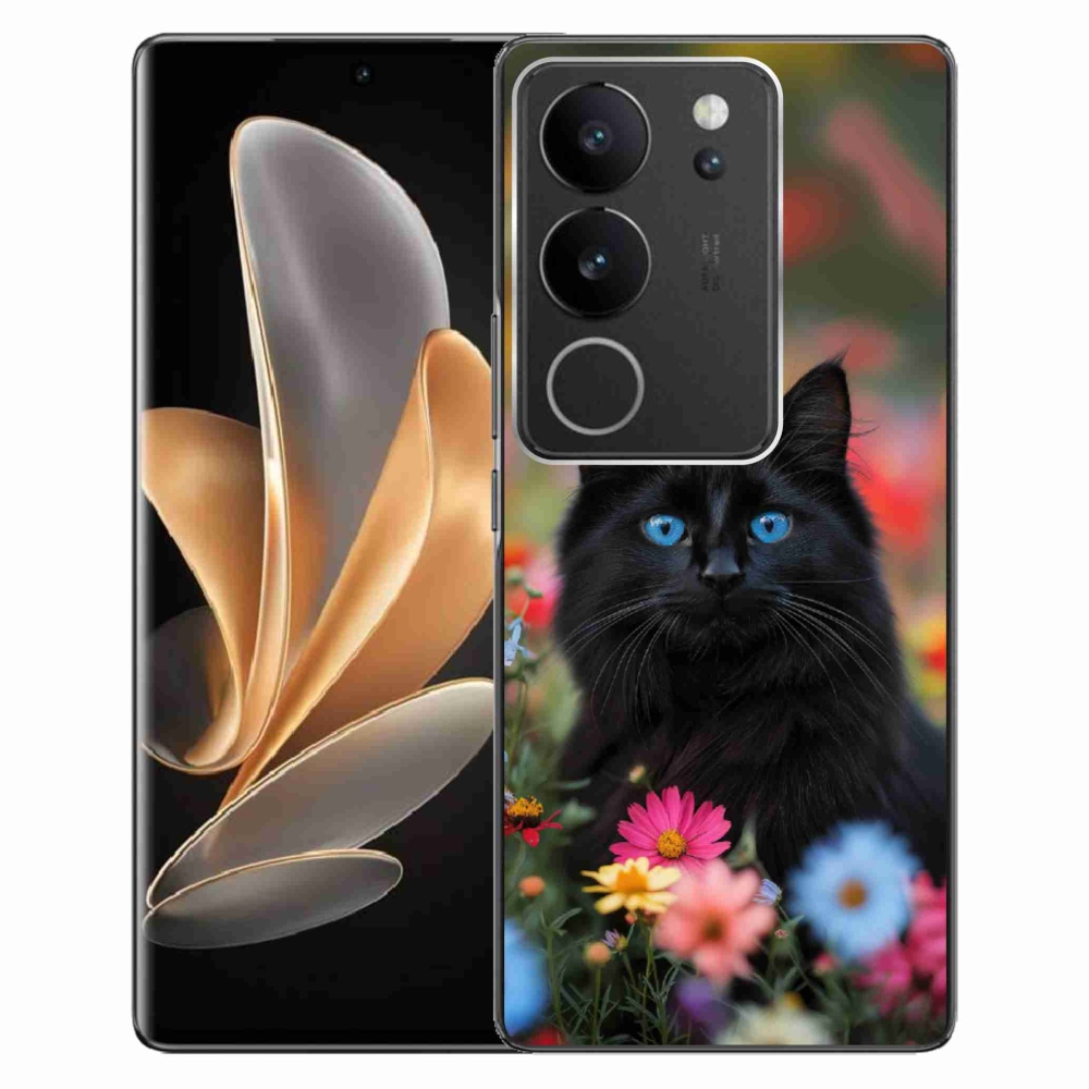 Gélový kryt mmCase na Vivo V29 5G - čierne mačiatko 4