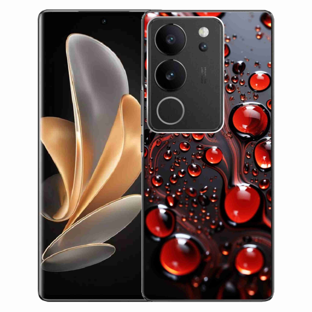 Gélový kryt mmCase na Vivo V29 5G - červené kvapky 2