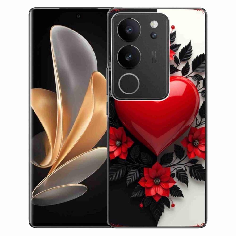 Gélový kryt mmCase na Vivo V29 5G - červené srdce