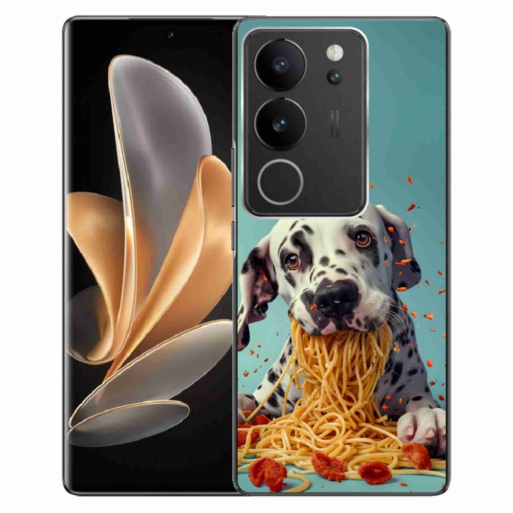 Gélový kryt mmCase na Vivo V29 5G - dalmatín a špagety