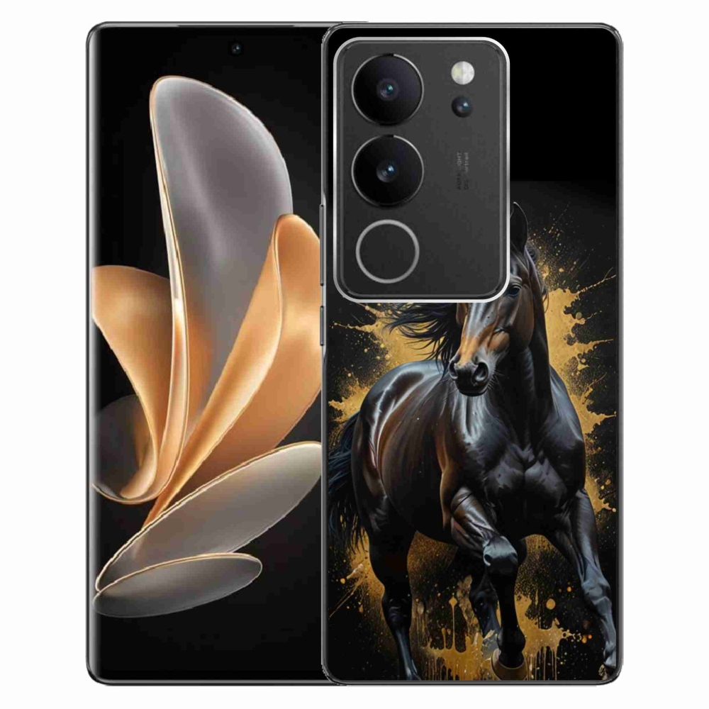 Gélový kryt mmCase na Vivo V29 5G - elegantný čierny žrebec