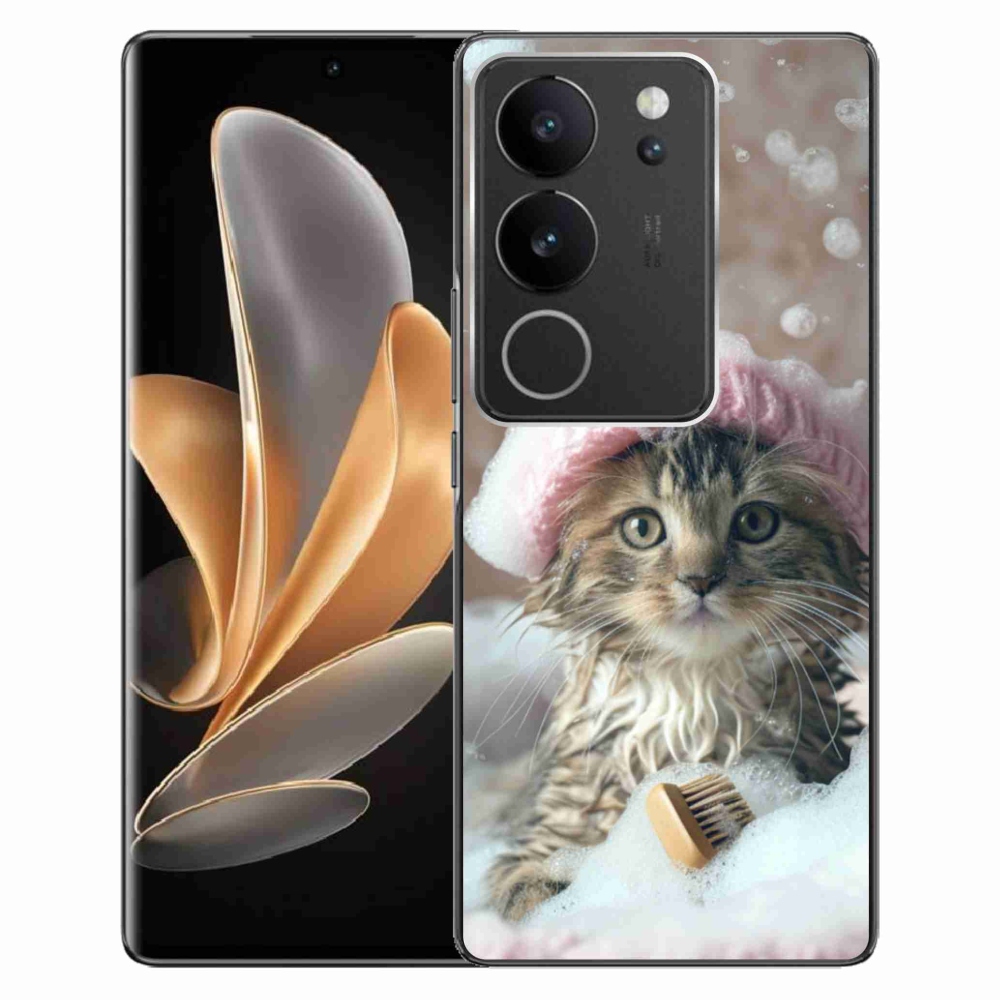 Gélový kryt mmCase na Vivo V29 5G - mačiatko a kúpeľ