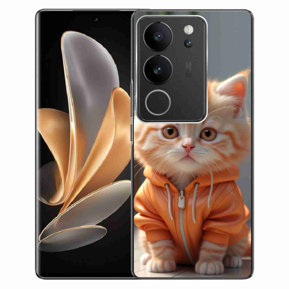 Gélový kryt mmCase na Vivo V29 5G - mačiatko v mikine