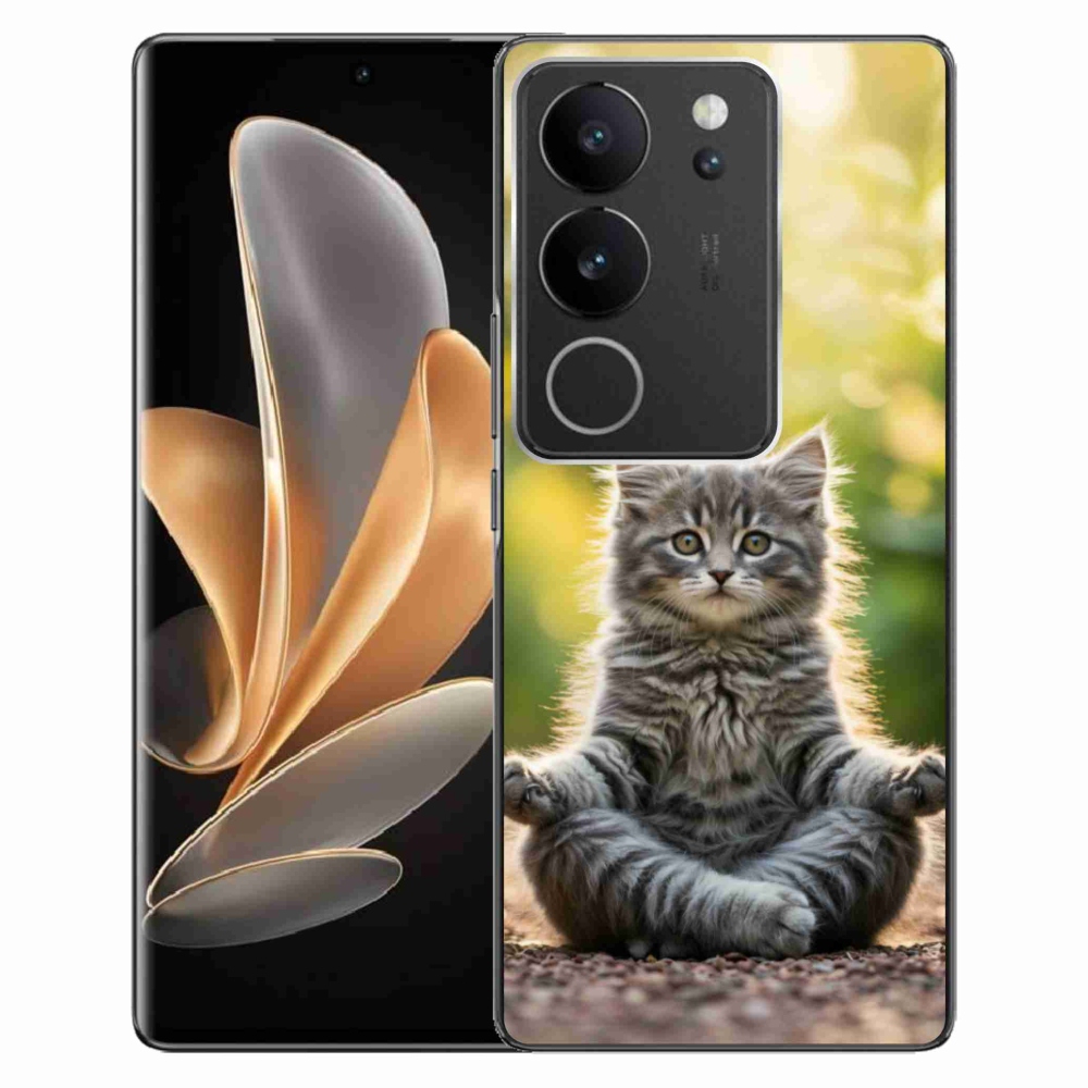 Gélový kryt mmCase na Vivo V29 5G - meditujúce mačiatko