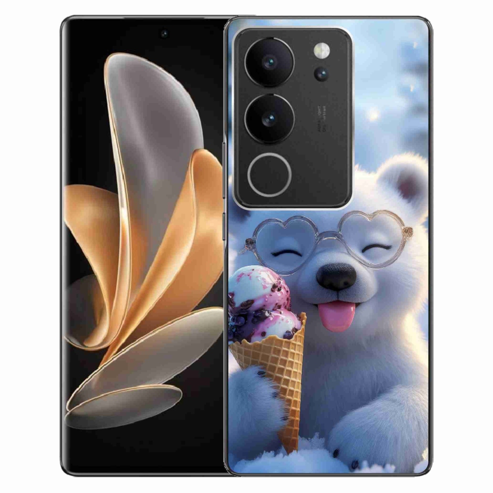 Gélový kryt mmCase na Vivo V29 5G - medvedík so zmrzlinou