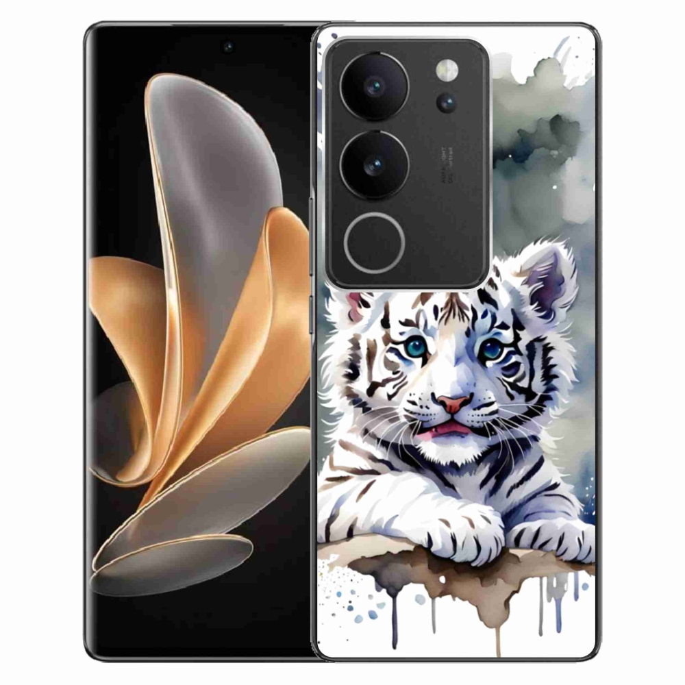 Gélový kryt mmCase na Vivo V29 5G - mláďa bieleho tigra