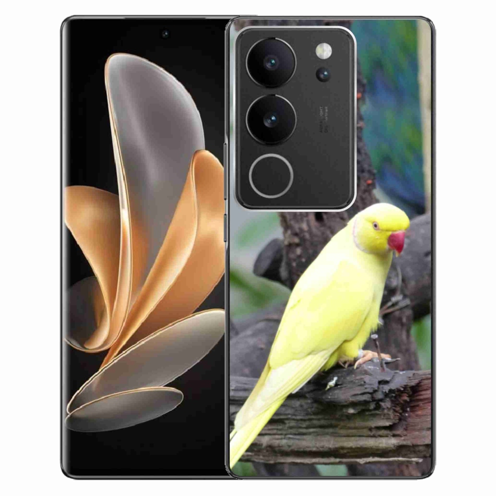 Gélový kryt mmCase na Vivo V29 5G - papagáj alexander žltý