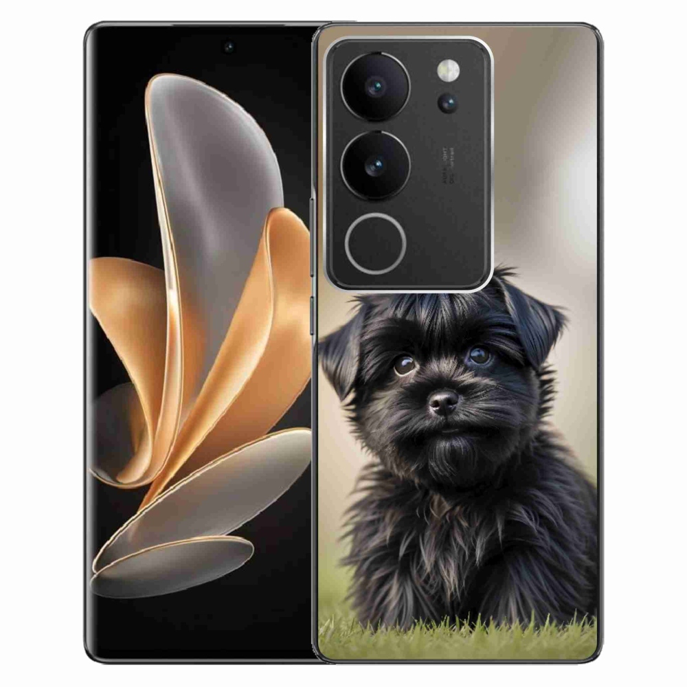 Gélový kryt mmCase na Vivo V29 5G - roztomilý čierny psík