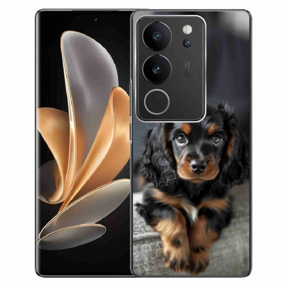 Gélový kryt mmCase na Vivo V29 5G - roztomilý dlhosrstý jazvečík