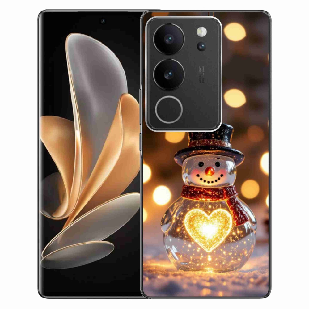 Gélový kryt mmCase na Vivo V29 5G - svietiaci vianočný snehuliak