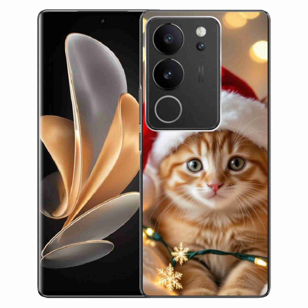 Gélový kryt mmCase na Vivo V29 5G - vianočné mačiatko