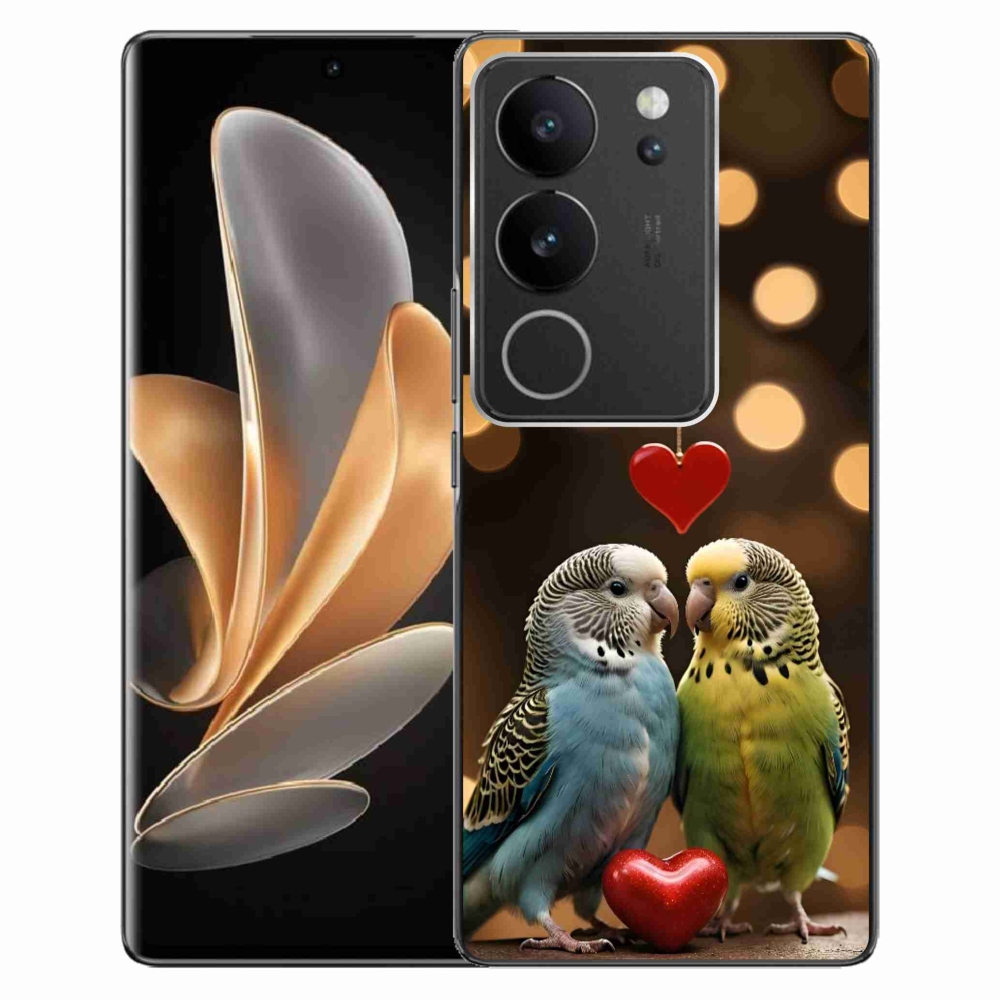 Gélový kryt mmCase na Vivo V29 5G - zamilovaní papagáje