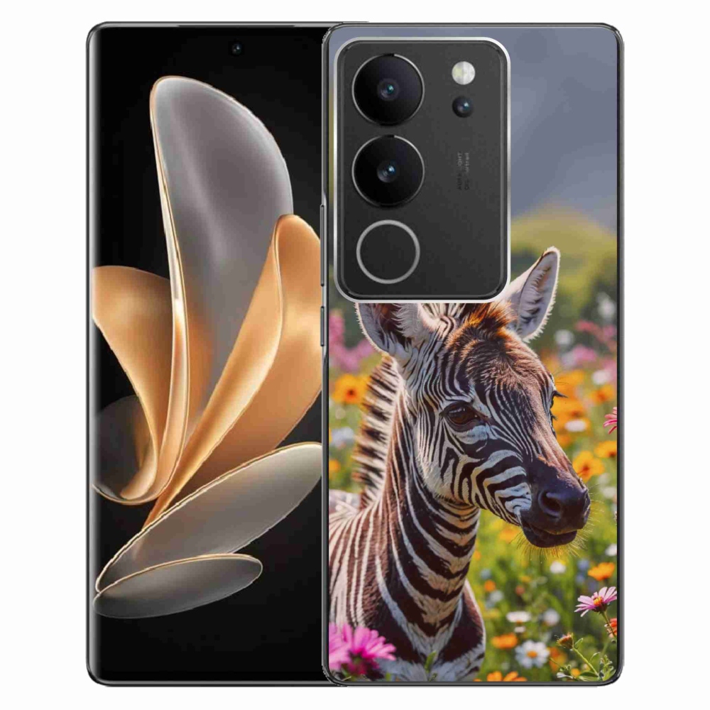 Gélový kryt mmCase na Vivo V29 5G - zebra na lúke
