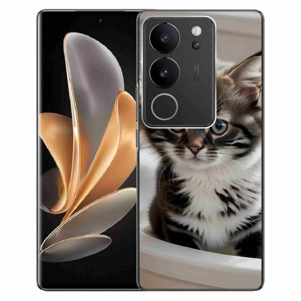 Gélový kryt mmCase na Vivo V29 5G - zvedavé mačiatko