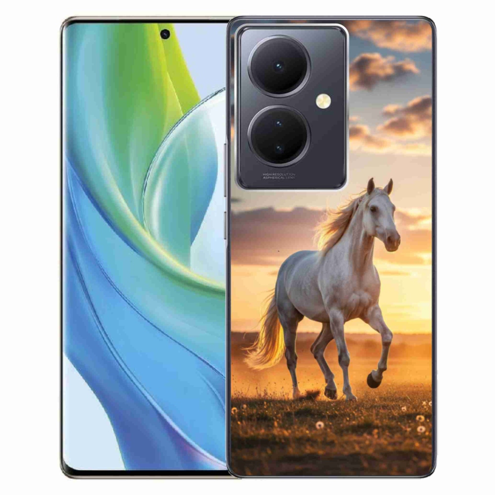 Gélový kryt mmCase na Vivo V29 Lite 5G - bežiaci biely kôň 2
