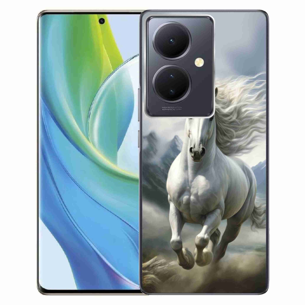 Gélový kryt mmCase na Vivo V29 Lite 5G - bežiaci biely kôň 3