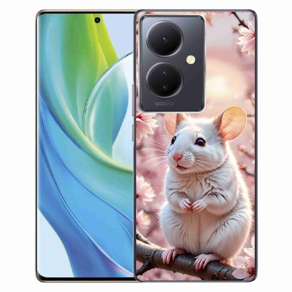 Gélový kryt mmCase na Vivo V29 Lite 5G - biela myš na vetve