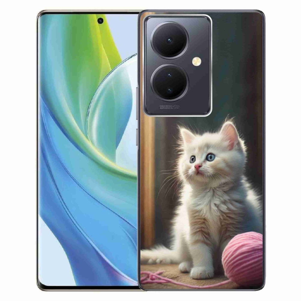 Gélový kryt mmCase na Vivo V29 Lite 5G - biele mačiatko 2