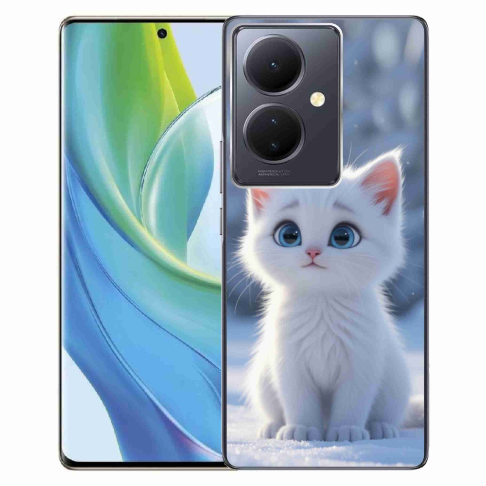 Gélový kryt mmCase na Vivo V29 Lite 5G - biele mačiatko 3