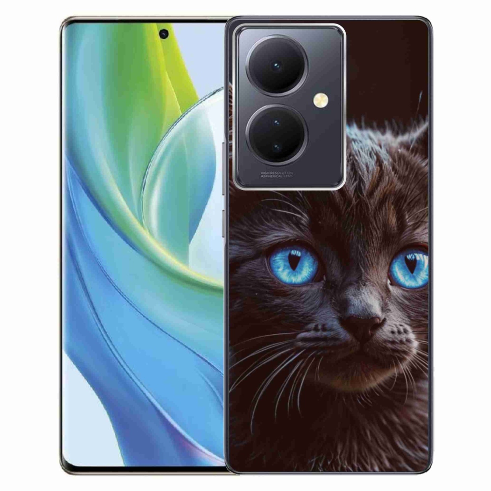 Gélový kryt mmCase na Vivo V29 Lite 5G - čierne mačiatko 2