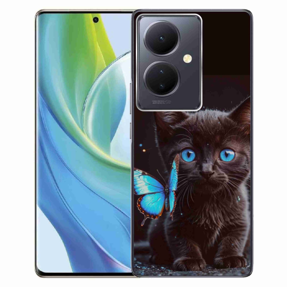Gélový kryt mmCase na Vivo V29 Lite 5G - čierne mačiatko 3