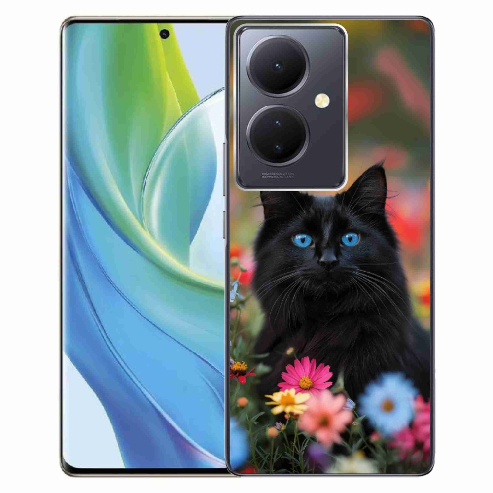Gélový kryt mmCase na Vivo V29 Lite 5G - čierne mačiatko 4