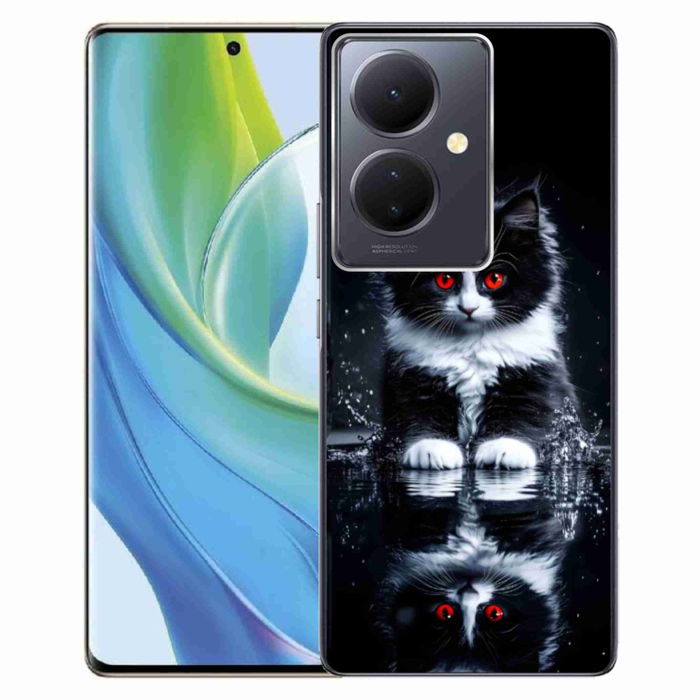 Gélový kryt mmCase na Vivo V29 Lite 5G - čiernobiele mačiatko