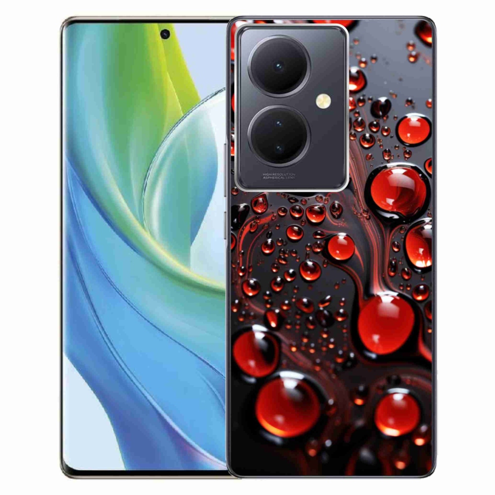 Gélový kryt mmCase na Vivo V29 Lite 5G - červené kvapky 2