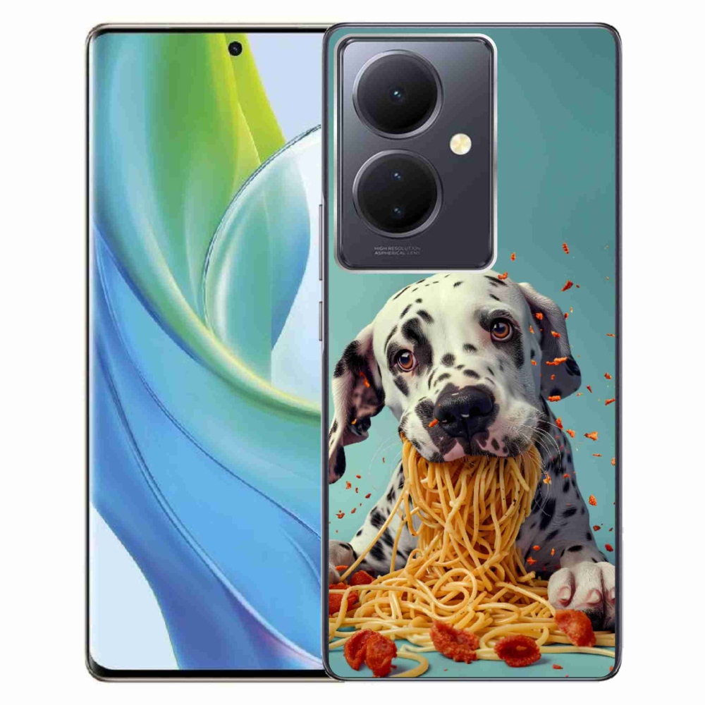 Gélový kryt mmCase na Vivo V29 Lite 5G - dalmatín a špagety